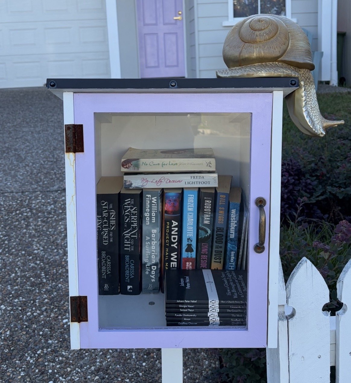 Snail-Topped Little Free Library