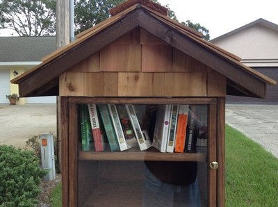 Quote from the person who submitted it to Little Free Library: "Nothing in life is more enchanting can take you more places, introduce you to more cultures, than to read. Reading can take any child on trips, not even limited by their imagination. Reading can heal grief, push aside loneliness, inform, educate, restore and bring joy. I have taken many people on a reading journey, with books they would never have known. People have enjoyed, donated, returned books."